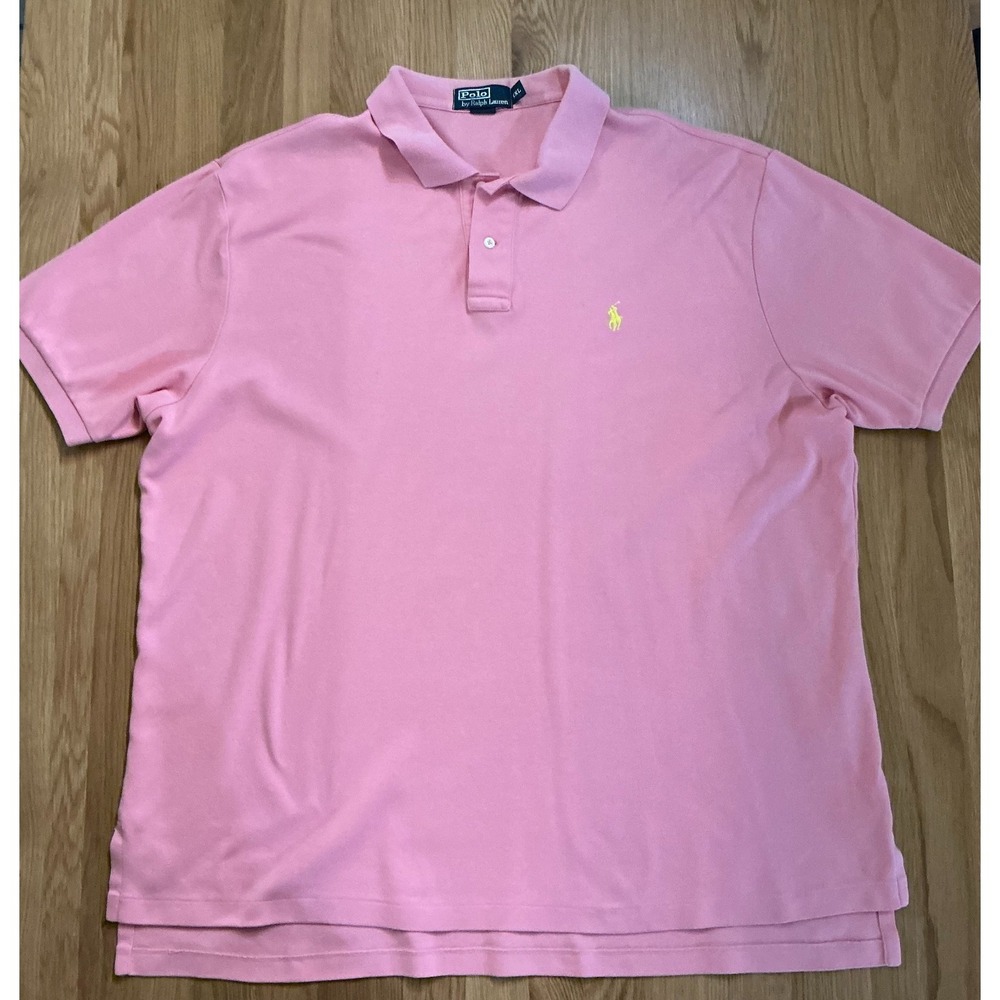 Polo by Ralph Lauren Pink Cotton Polo‎ Shirt XXL / 2XL — Yellow Pony Logo